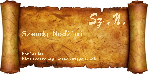 Szendy Noémi névjegykártya