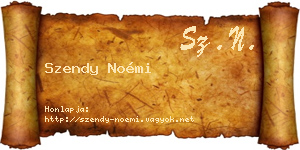 Szendy Noémi névjegykártya